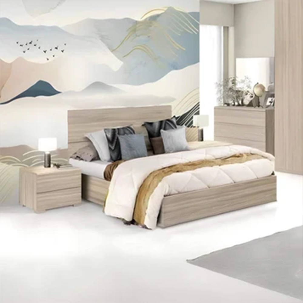 Mosky Wood Bedroom Set, 6 Pieces - Beige - Image 2