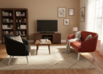 Beech Wood And Venetian Leather Living Room Set, 2 Pieces - Multicolor - Image 4