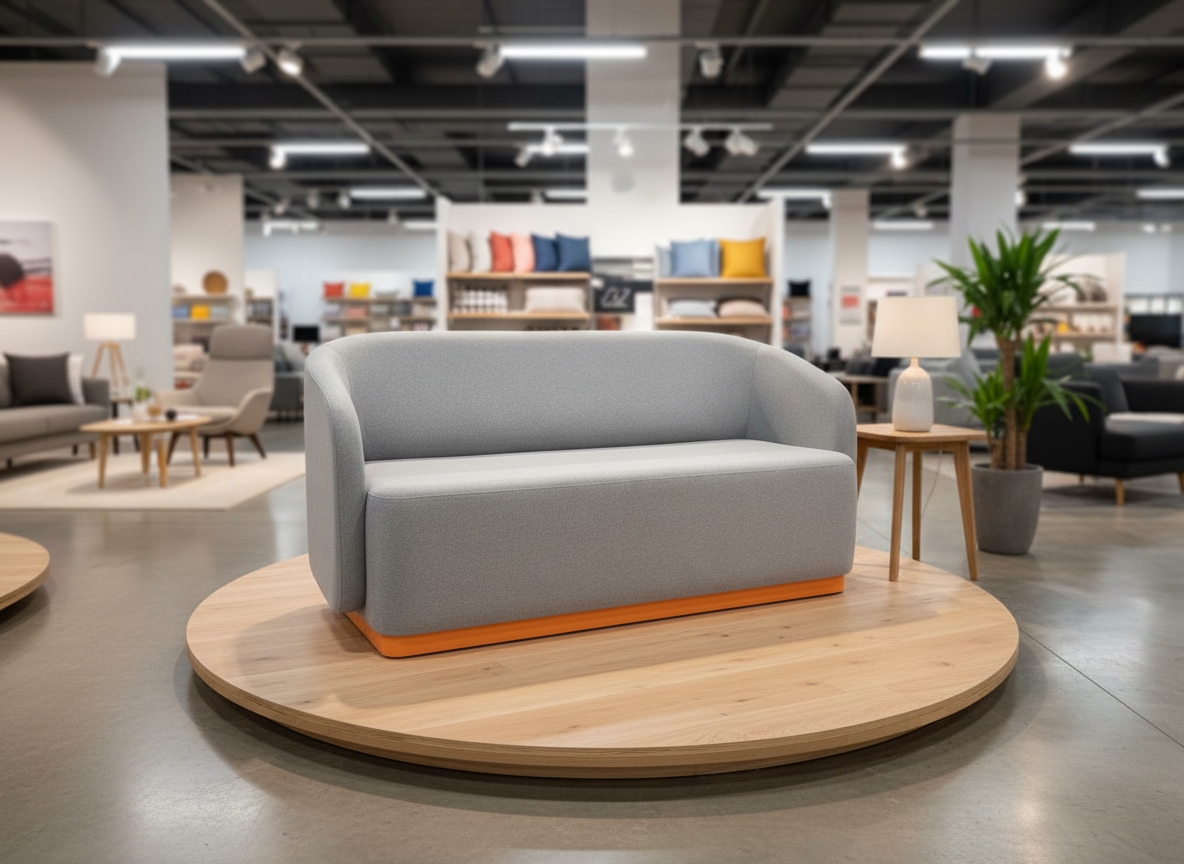Beech Wood Fabric Sofa, 200 X 55 X 55 Cm - Light Grey - Image 2
