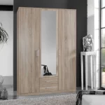 MDF Wood Wardrobe 3 Shutters, 200×120×50 Cm - Beige