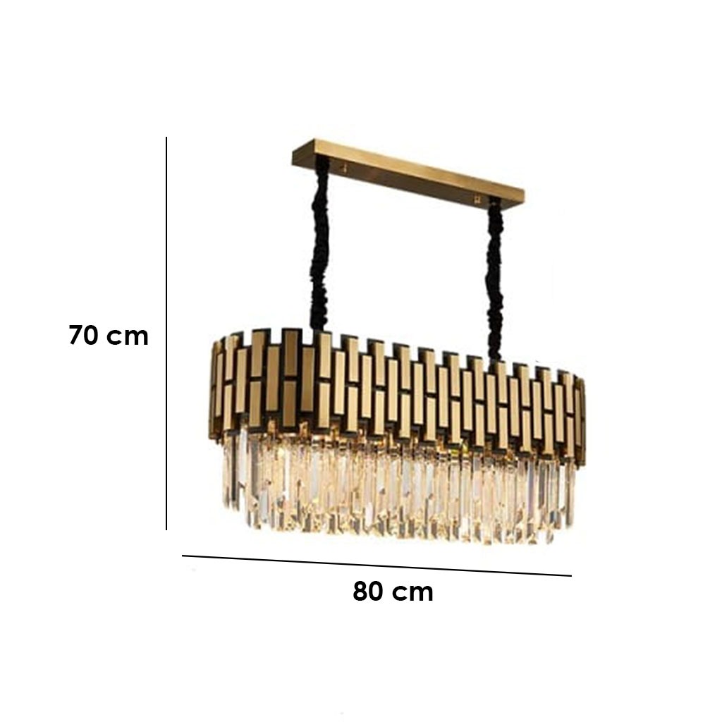 نجفة كريستال 70×80×35 سم من OL.ON-6685 - أسود وذهبي - Image 3