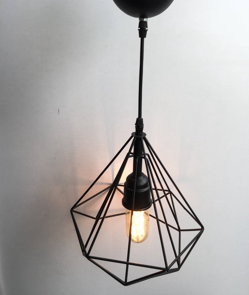Metal Pendant Light, 1 Bulb, 20×20 Cm - Black - Image 2