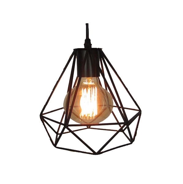 Metal Pendant Light, 1 Bulb, 20×20 Cm - Black