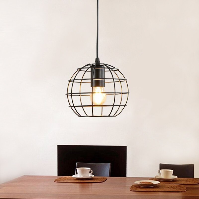 Metal Pendant Light, 1 Bulb, 22×20 Cm - Black
