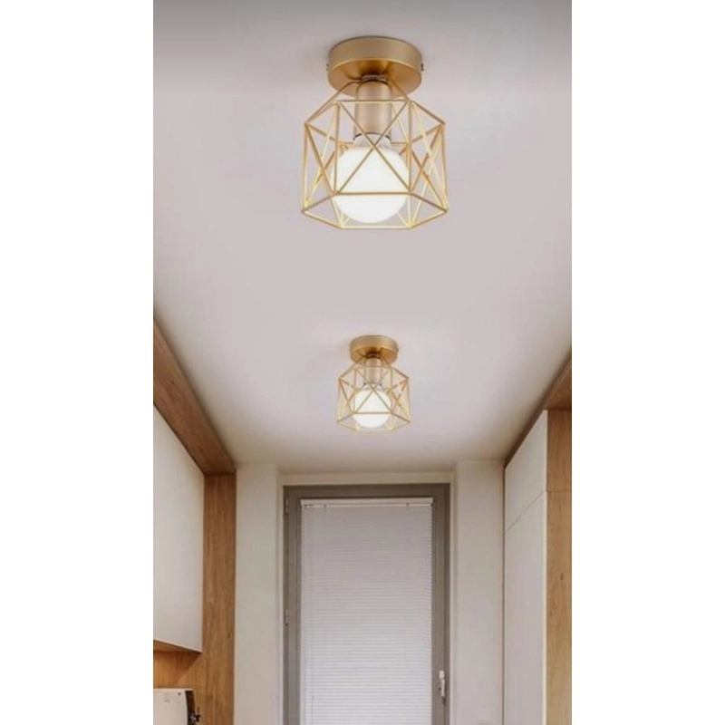 Metal Pendant Light, 1 Bulb, 25×25 Cm - Golden - Image 2