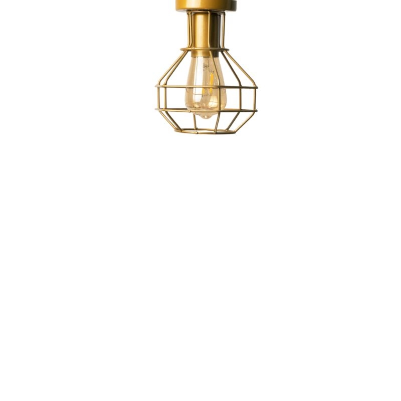 Metal Ceiling Lamp, 1 Bulb, 23×23 Cm - Golden - Image 2