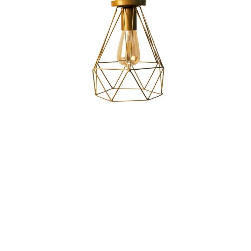Metal Ceiling Lamp, 1 Bulb, 23×23 Cm - Golden
