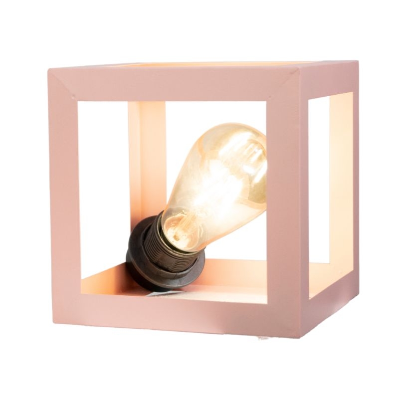 Metal Table Lamp, 1 Bulb, 23×23 Cm - Pink