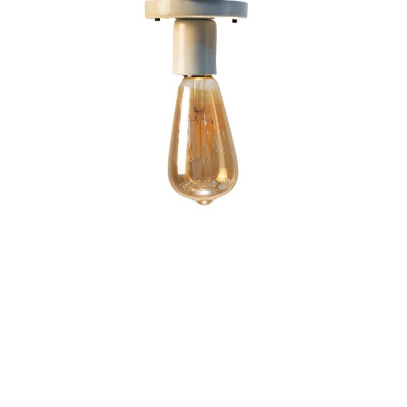 Metal Ceiling Lamp, 1 Bulb, 15×12 Cm - White