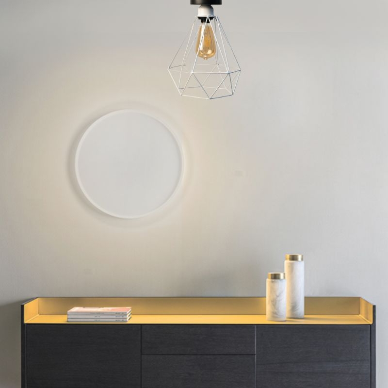 Metal Ceiling Lamp, 1 Bulb, 23×23 Cm - Black White