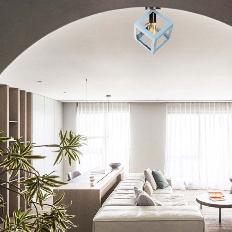 Metal Ceiling Lamp, 1 Bulb, 23×23 Cm - Blue - Image 2