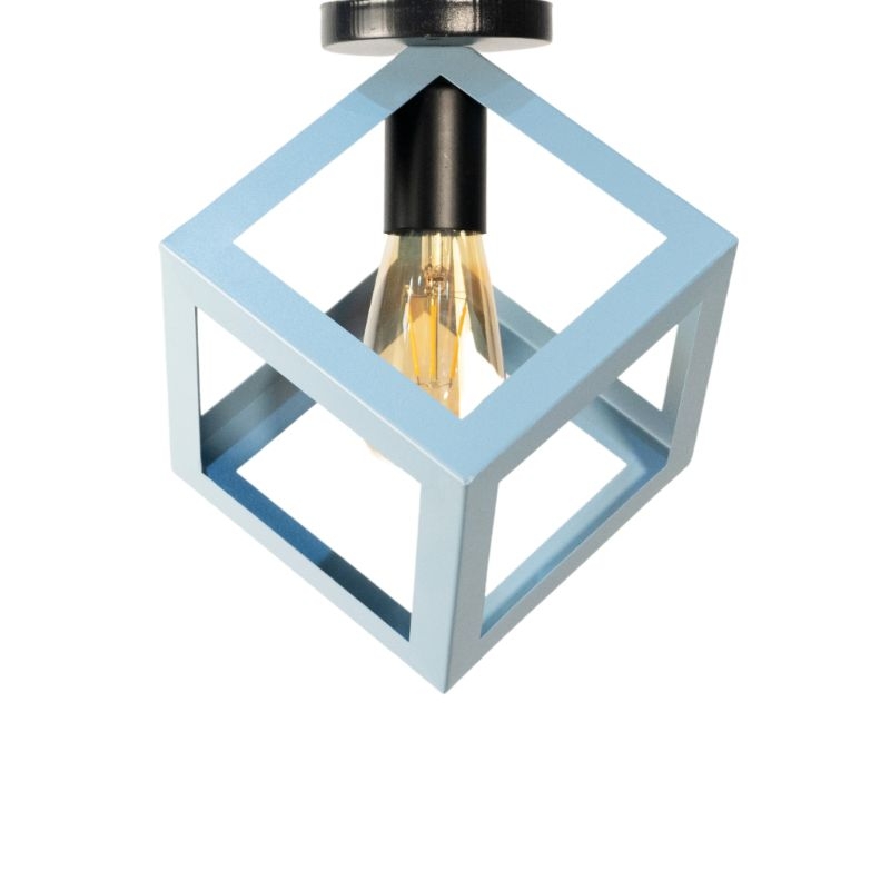 Metal Ceiling Lamp, 1 Bulb, 23×23 Cm - Blue