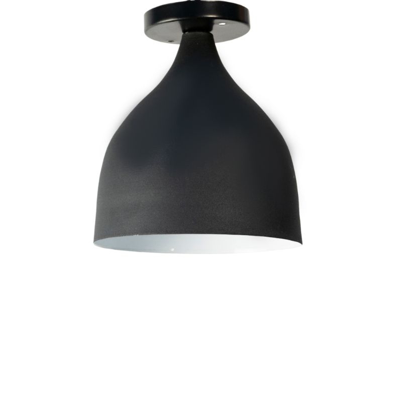 Metal Ceiling Lamp, 1 Bulb, 23×23 Cm - Black