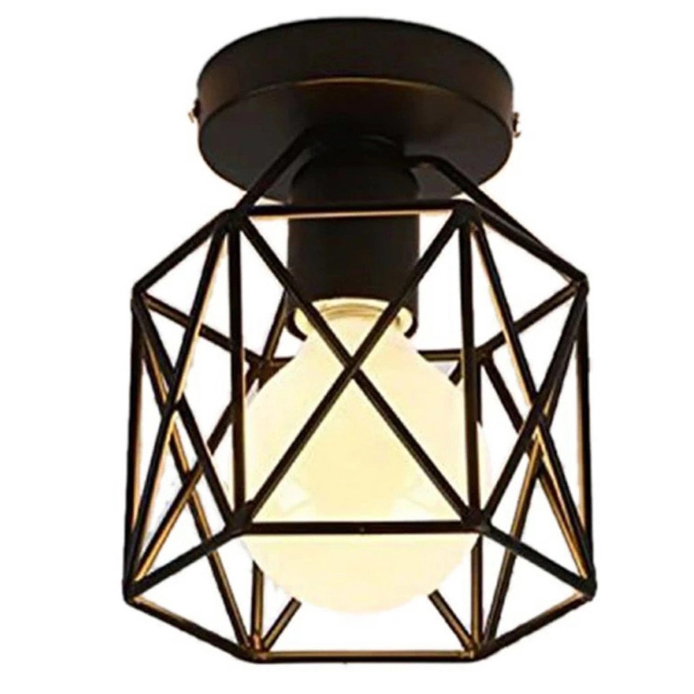 Metal Ceiling Lamp, 1 Bulb, 25×25 Cm - Black