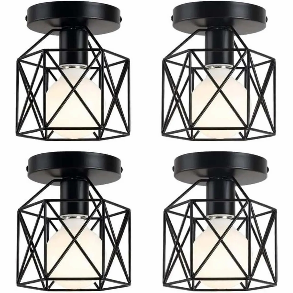 Metal Modern Ceiling Pendant Set, 4 pieces, 80×30 cm, C201 - Black