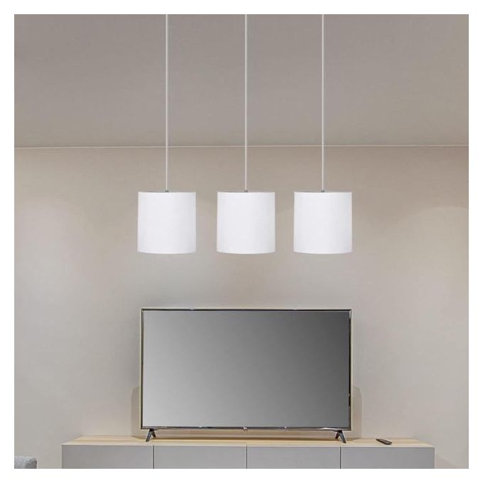 Metal Modern Ceiling chandelier, 3 Bulbs, 80×30 cm, C207 - White - Image 2