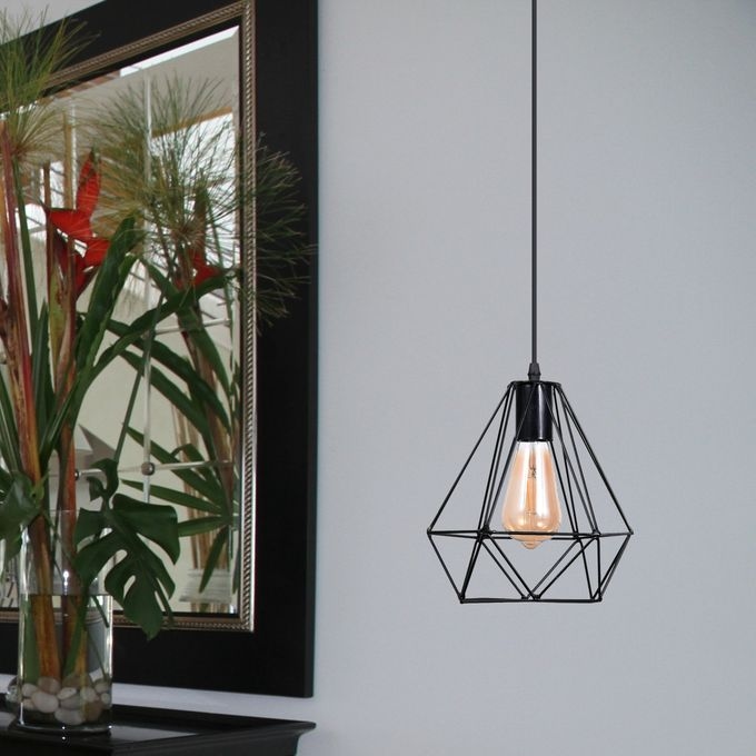 Metal Modern Ceiling chandelier, 1 Bulb, 80×20 cm, C209 - Black - Image 5