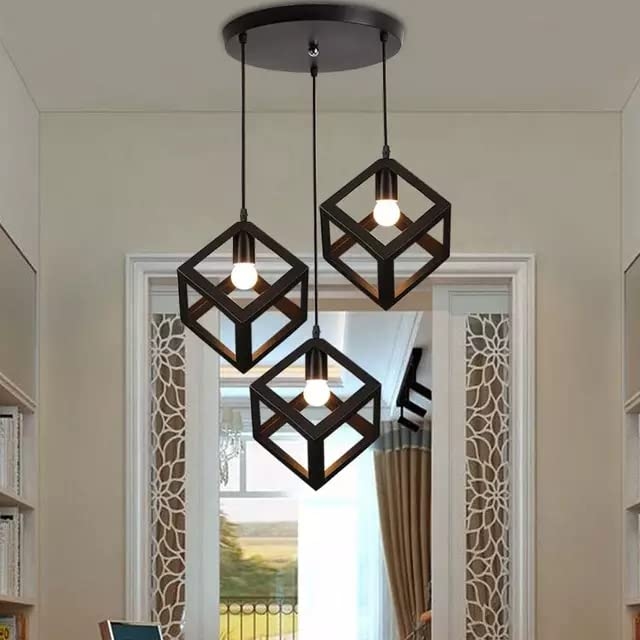 Metal Modern Ceiling chandelier, 3 Bulbs, 80×30 cm, C213 - Black - Image 6