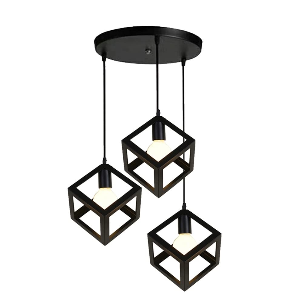 Metal Modern Ceiling chandelier, 3 Bulbs, 80×30 cm, C213 - Black