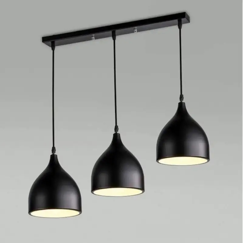 Metal Modern Ceiling chandelier, 3 Bulbs, 80×50 cm, C217 - Black - Image 2