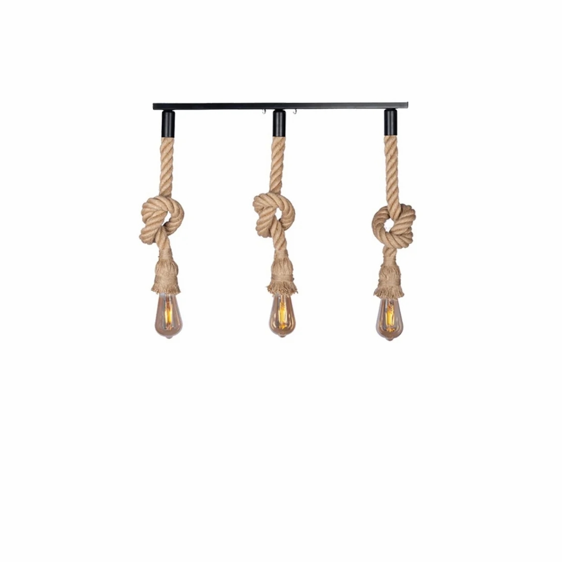 دلاية سقف مودرن كتان، 3 لمبات، 80×50 سم، C218 - اسود بيج
