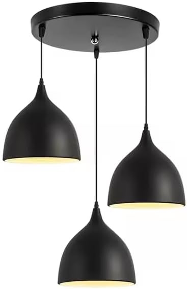 Metal Modern Ceiling chandelier, 3 Bulbs, 80×50 cm, C221 - Black - Image 3