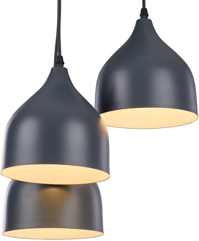 Metal Modern Ceiling chandelier, 3 Bulbs, 80×50 cm, C221 - Black - Image 4