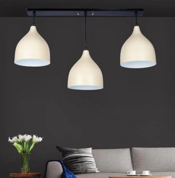 Metal Modern Ceiling chandelier, 3 Bulbs, 80×50 cm, C223 - White - Image 3
