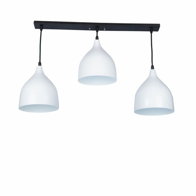 Metal Modern Ceiling chandelier, 3 Bulbs, 80×50 cm, C223 - White