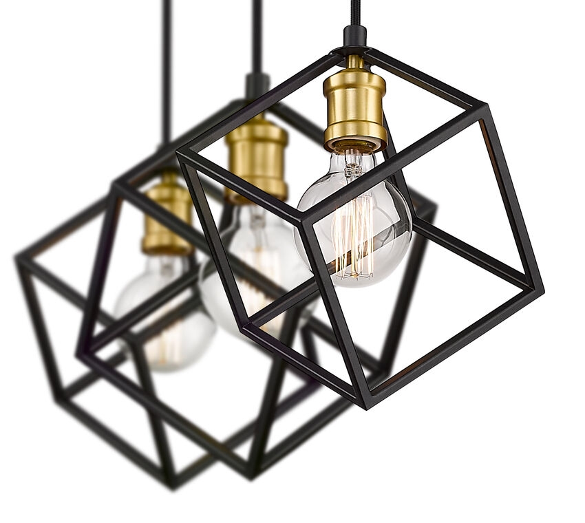 Metal Modern Ceiling chandelier, 3 Bulbs, 80×50 cm, C228 - Black - Image 4