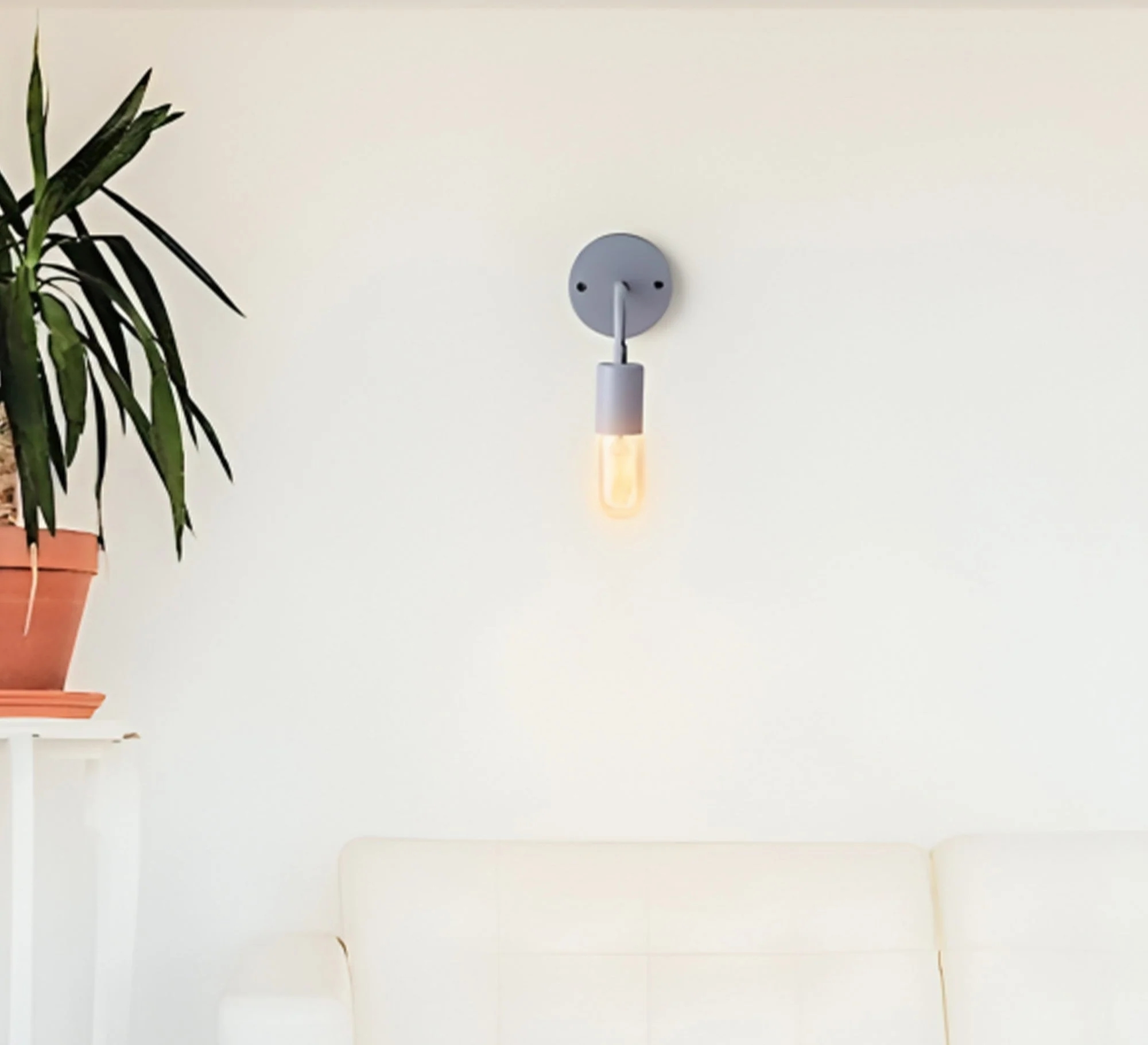 Metal Modern Wall Light Hanging, 1 Bulb, 12×12 cm, KM-EG6-54 - Grey - Image 2