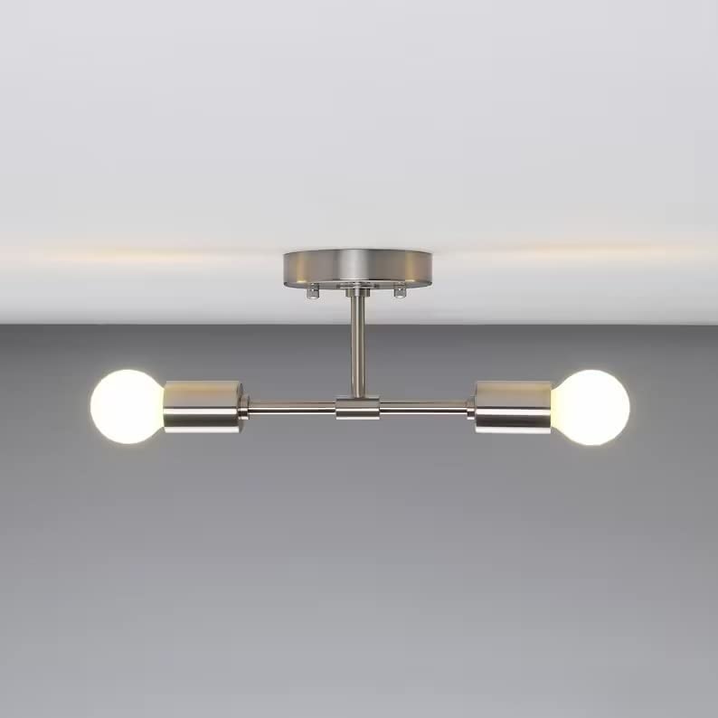 Metal Modern Wall Light Hanging, 2 Bulbs, 25×13 cm, KM-EG6-59 - Silver - Image 4