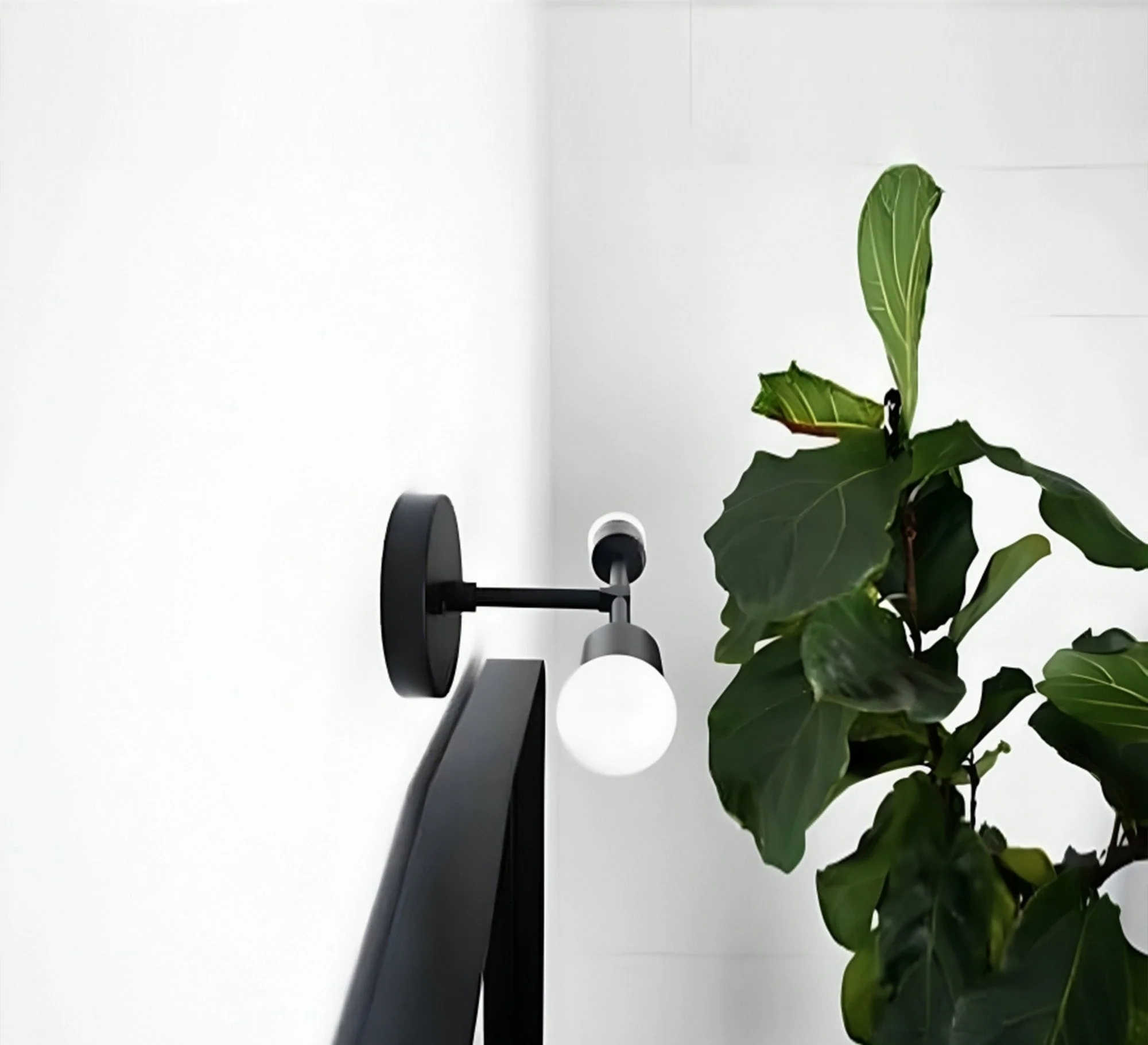 Metal Modern Wall Light Hanging, 2 Bulbs, 25×10 cm, KM-EG6-88 - Black