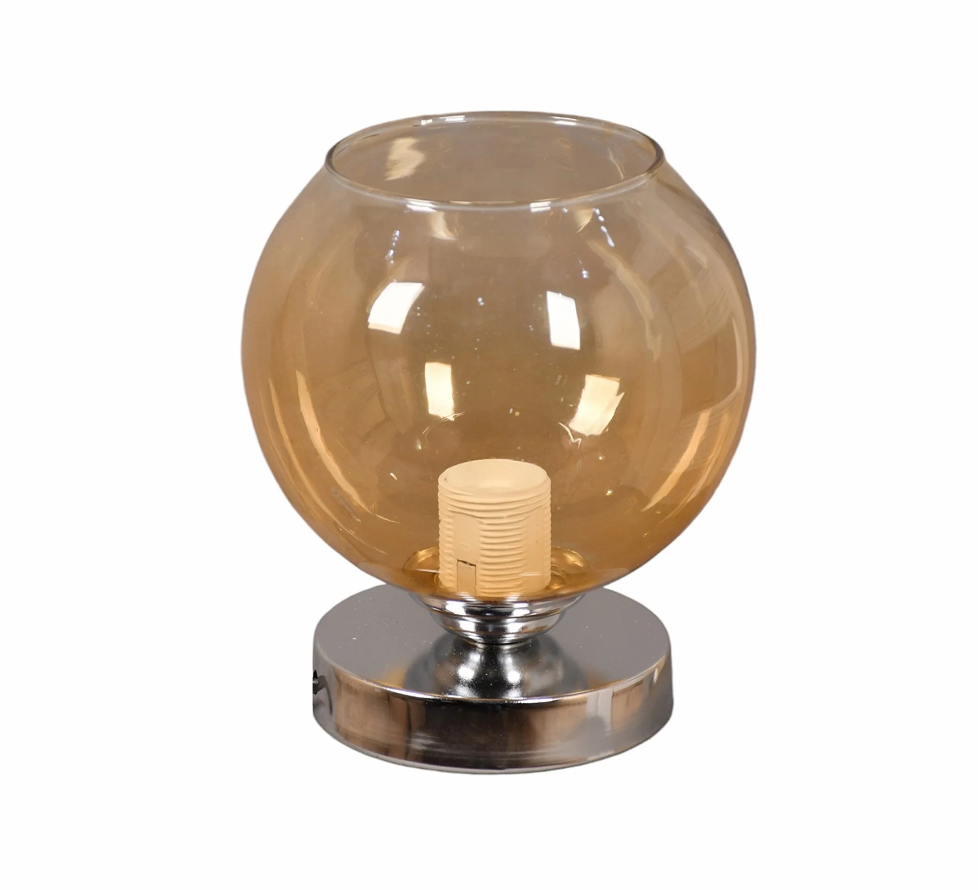 Metal Glass Modern Wall Light Hanging, 1 Bulb, 24×14 cm, KM-EG6-131 - Brown Silver - Image 2