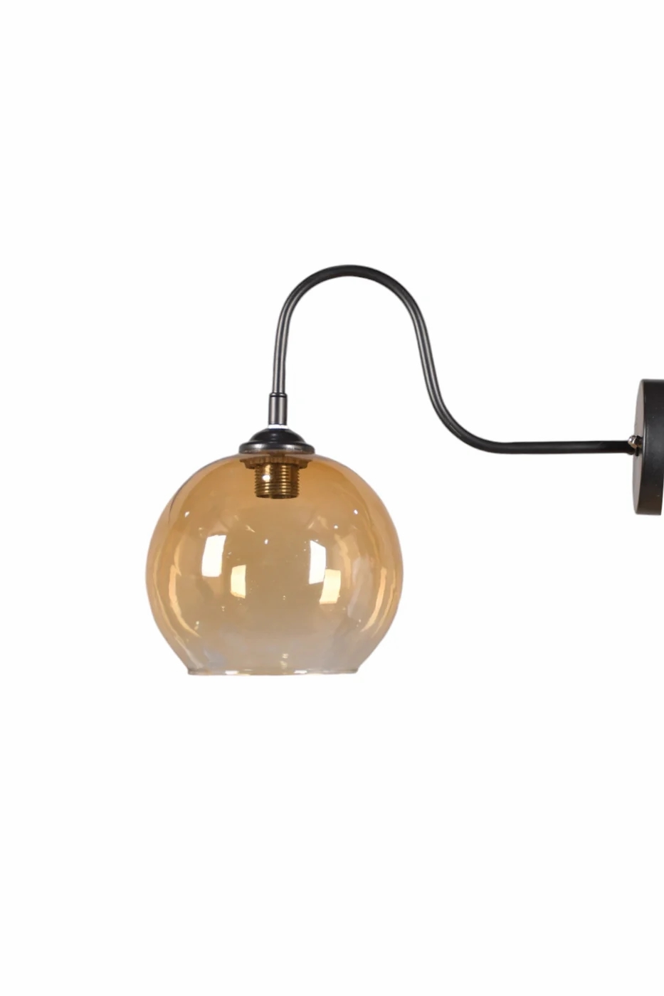 Metal Modern Wall Light Hanging, 1 Bulb, 32×30 cm, KM-EG6-137 - Brown Silver
