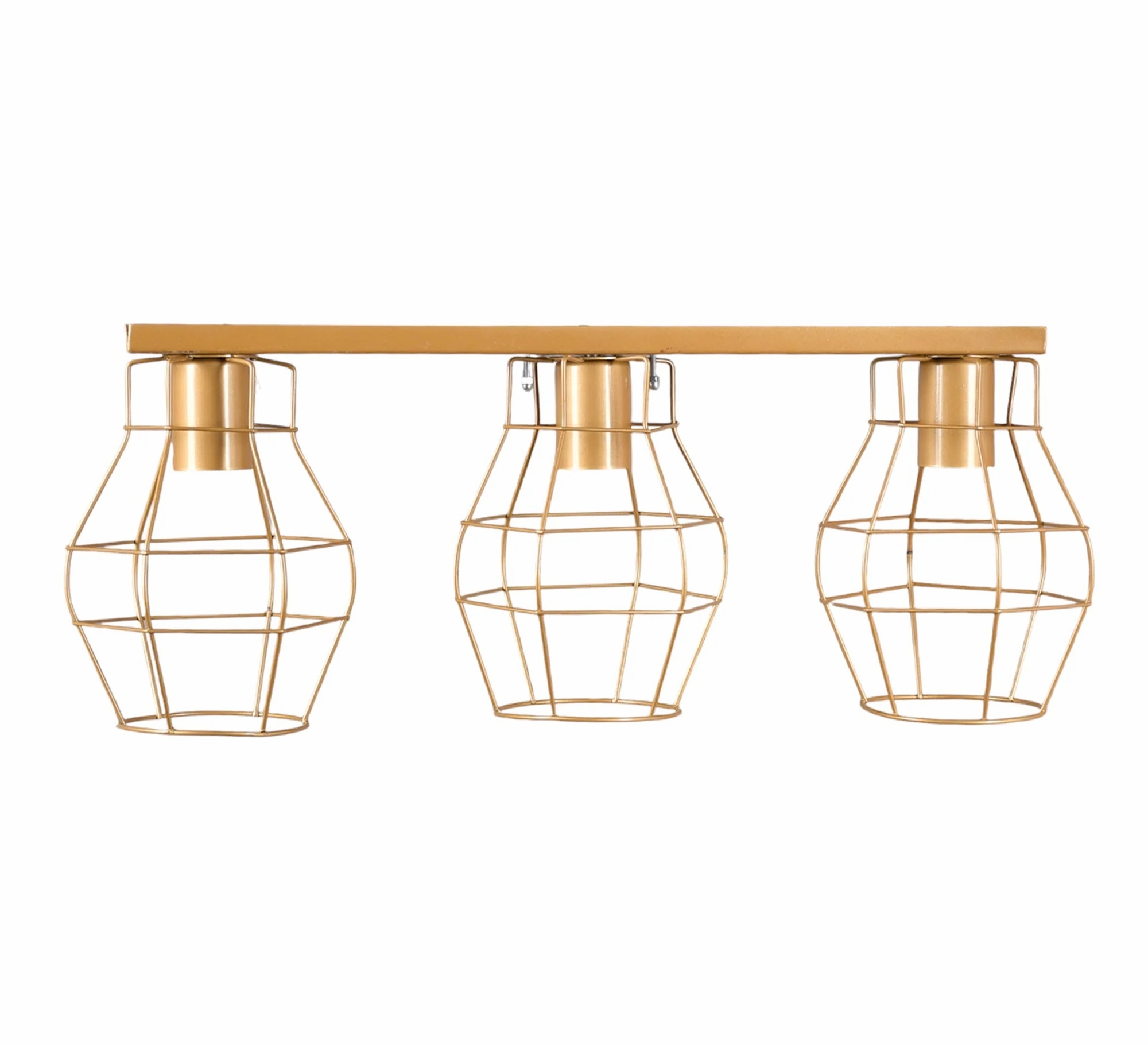 Metal Modern Ceiling chandelier, 3 Bulbs, 50×22 cm, KM-EG6-140 - Gold