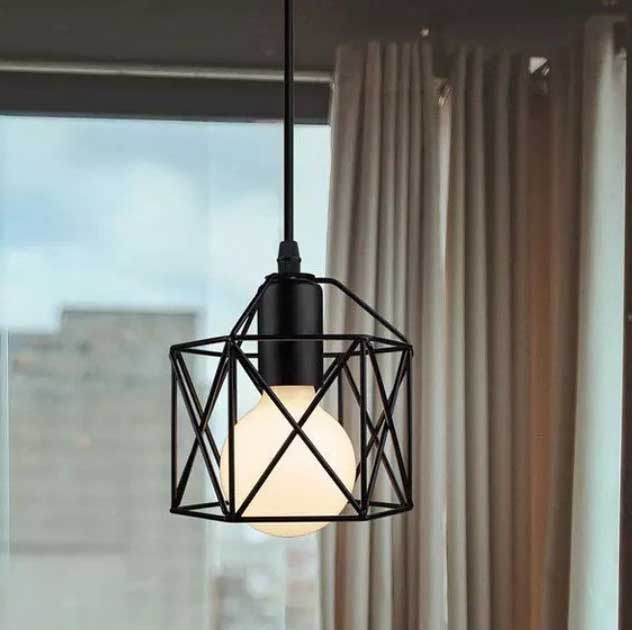 Metal Pendant Light, 1 Bulb, 22×25 Cm - Black - Image 2
