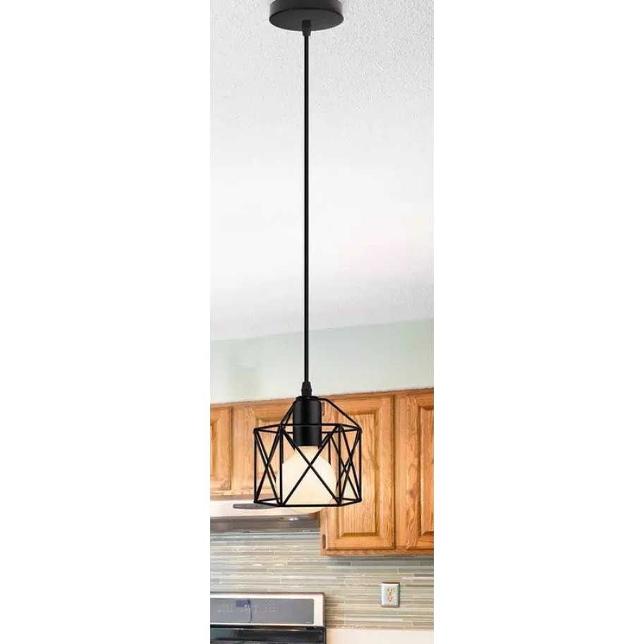 Metal Pendant Light, 1 Bulb, 22×25 Cm - Black - Image 3