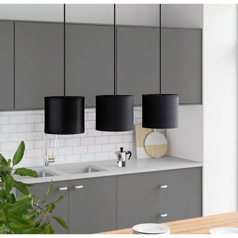 Metal Pendant Light, 3 Bulb, 90×55 Cm - Black