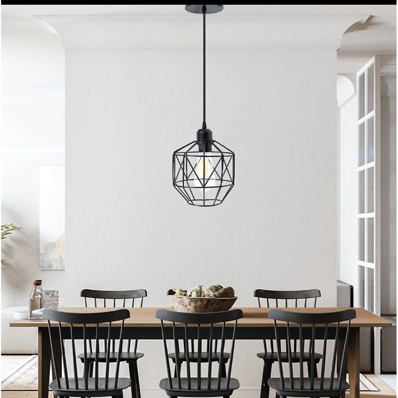 Metal Pendant Light, 1 Bulb, 100×40 Cm - Black - Image 2