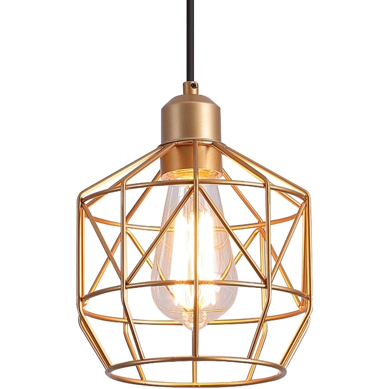 Metal Pendant Light, 1 Bulb, 100×35 Cm - Golden