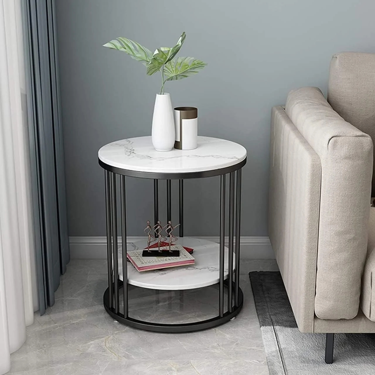 Metal Side Tables, 55×50×50 - Black