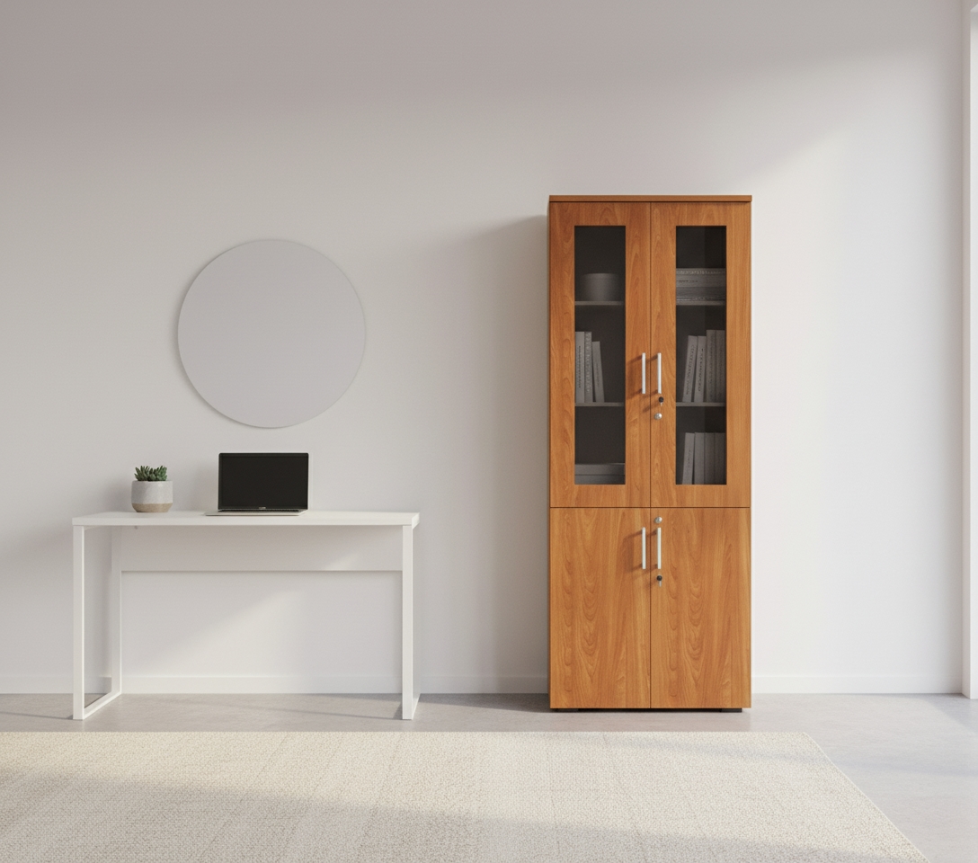 MDF Wood Document Storage Cabinet, 180X80X40 Cm - Brown - Image 4