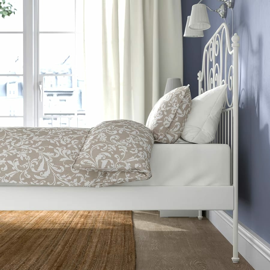 Metal Super King Size Bed, 200×160×120 Cm - White - Image 2