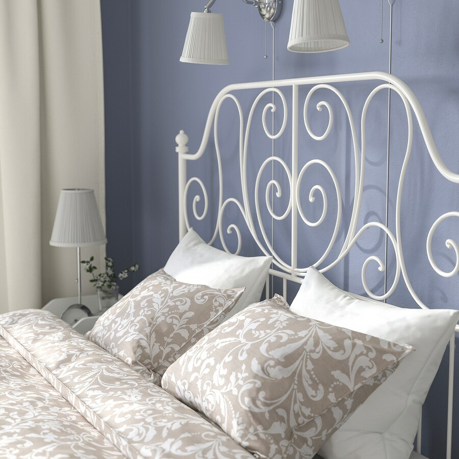 Metal Super King Size Bed, 200×160×120 Cm - White - Image 3