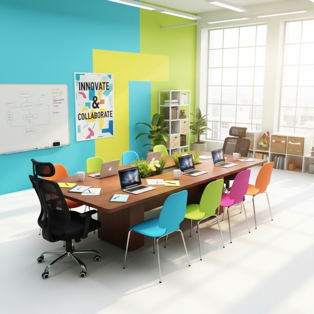ترابيزة اجتماعات مودرن كونتر، 120×77×360 سم - بنى