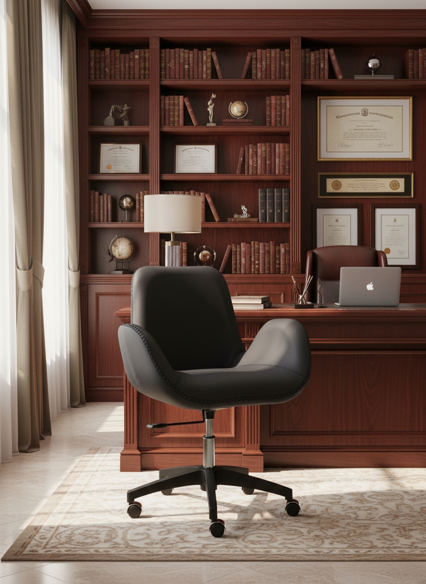 Leather Office Chair, 70X100X70 Cm - Black - Image 2