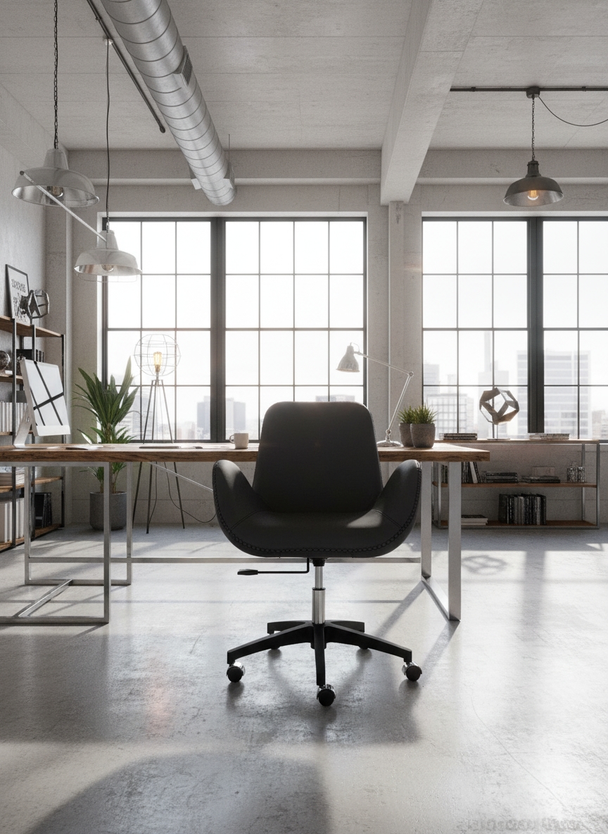 Leather Office Chair, 70X100X70 Cm - Black - Image 3