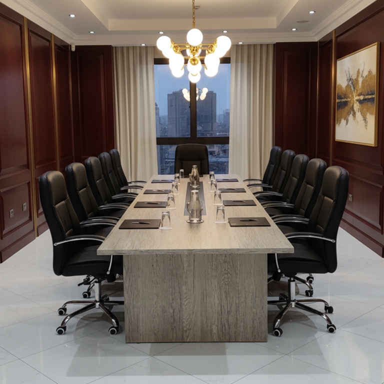 ⁦ترابيزة اجتماعات مودرن ام دي اف، 120×77×360 سم - خشبى⁩ - الصورة ⁦2⁩