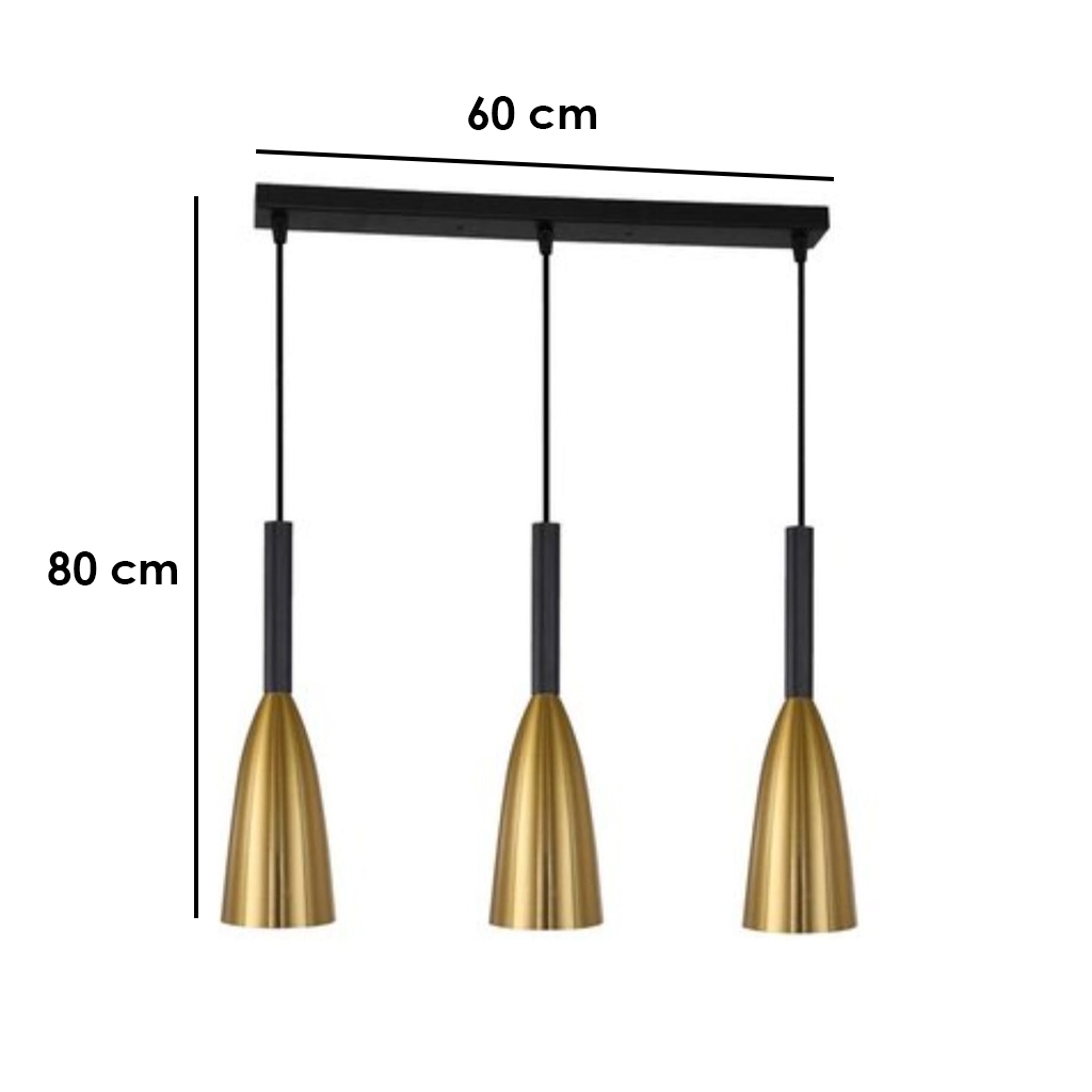 ⁦مصباح سقف 80x80x60 سم من OL.ON-6678 - ذهبي وأسود⁩ - الصورة ⁦3⁩
